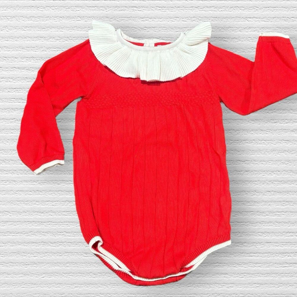 Cat & Jack Cable Knit Bubble Romper 18M Holiday Christmas Elf